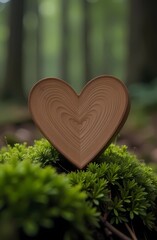 Wooded heart surrounded by woodlands. Love of nature. Valentine.
