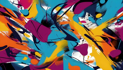 Obraz premium Vibrant Abstract Graffiti Backgrounds in Colorful Patterns for Creative Projects