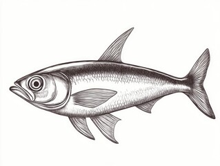 Fototapeta premium Fish with a black and white pattern on its body. The fish is swimming in the water