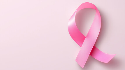 A delicate pink ribbon symbolizes breast cancer awareness and support during October