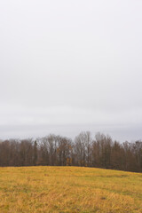 Obraz premium Cultural landscape by Lake Mjøsa at Totenvika in October.