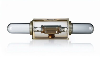 Fototapeta premium Close-up of a glass tube with metal component