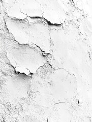 Obraz premium Wall with a lot of cracks and holes. The wall is white and the cracks are visible