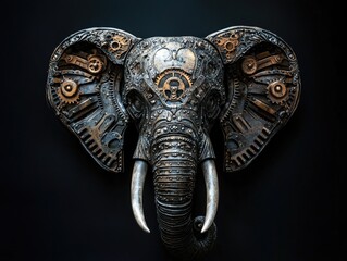 Obraz premium Elephant Head with Gears