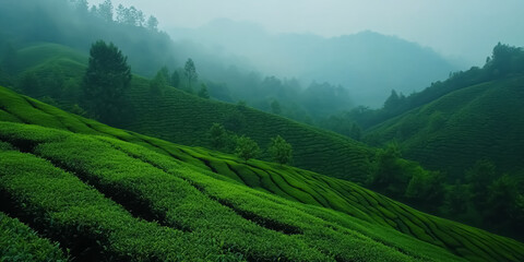 the green tea lands most beautiful nature scene ever to be seen. 
