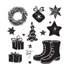 christmas icons set