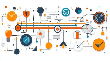 Obraz premium Creative Flat Design Illustration for Project Management