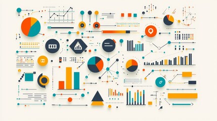 Colorful Flat Design Illustration for Project Management