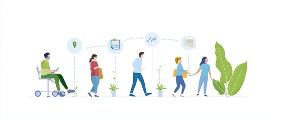 Fototapeta premium Flat Design Infographic Detailing Connections and Processes