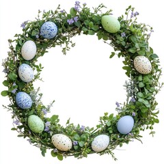 Eggs and flowers wreath