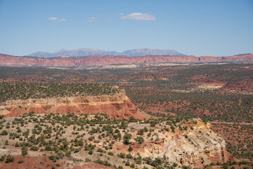 red, brown, and yellow rock formations of hematite, iron oxide in Arizona USA