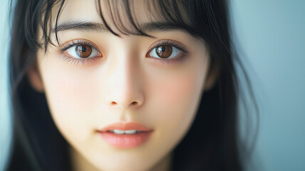 Fototapeta premium 日本人女性の瞳に映る静寂
