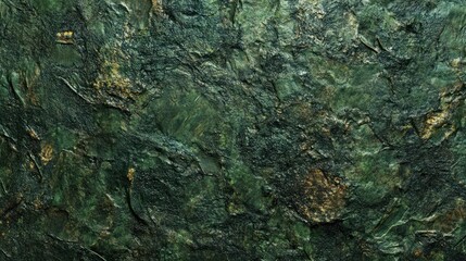A textured surface resembling green stone with hints of gold, creating an organic feel.