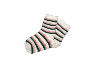 Colorful sock isolated on white background. Fashion clothing concept