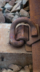 Close up of railway retaining clip