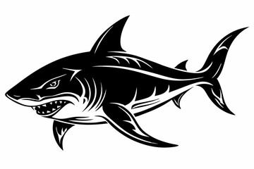 Fierce Shark Silhouette Design