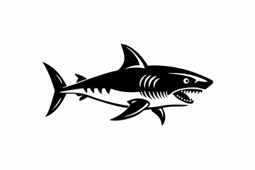 Fierce Shark Silhouette Design