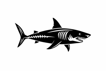 Fierce Shark Silhouette Design