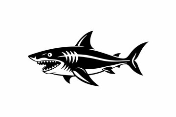 Fierce Shark Silhouette Design