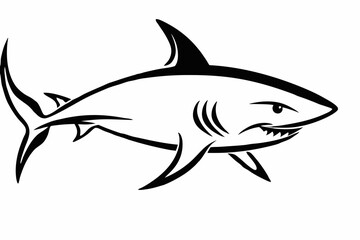 Obraz premium Fierce Shark Silhouette Design