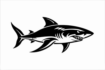 Fierce Shark Silhouette Design