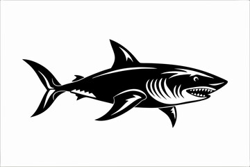 Fierce Shark Silhouette Design
