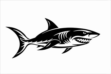 Obraz premium Fierce Shark Silhouette Design