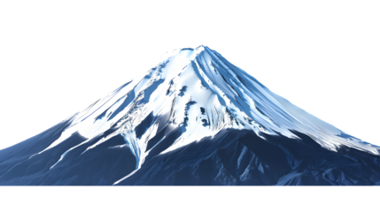 A realistic PNG of Mount Fuji in Japan, isolated on white background