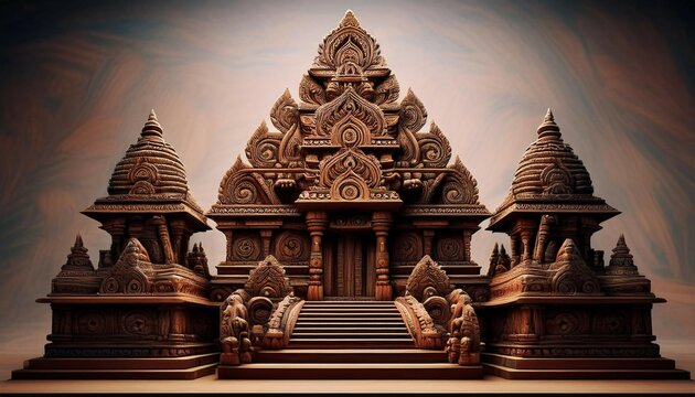 3d-model of an Asian Temple
