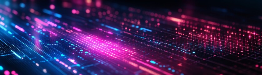 Neon Digital Landscape in Synthwave Style