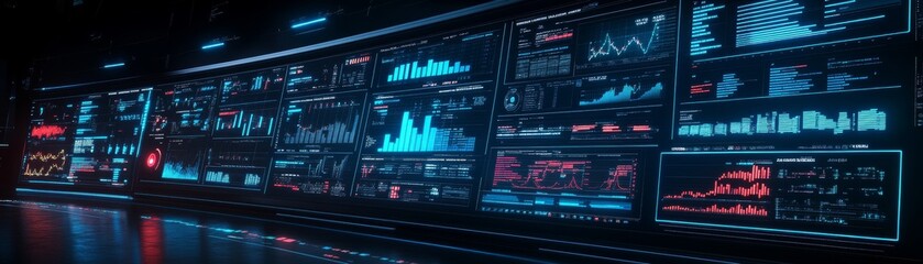 Obraz premium Futuristic Synthwave Project Management Dashboard