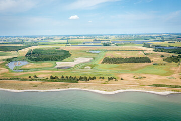aerial view of coast line in denmark