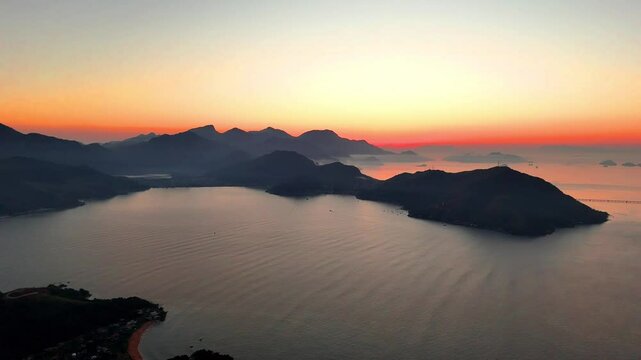 sunrise over the mountains in Brasil - Paraty