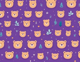Obraz premium Seamless Pattern of Teddy Bear backdrop graphic child fun cartoon little bear baby bear pattern clothes