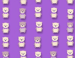 Fototapeta premium Seamless Pattern of Teddy Bear backdrop graphic child fun cartoon little bear baby bear pattern clothes