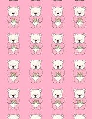 Seamless Pattern of Teddy Bear backdrop graphic child fun cartoon little bear baby bear pattern clothes