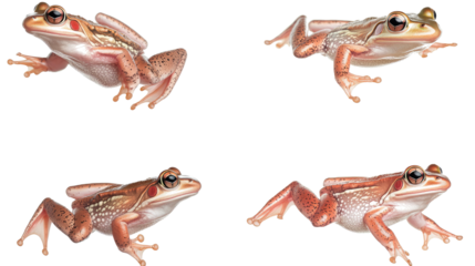 Happy Frogs Leaping Joyfully in a Lively Collection of Images Generative AI