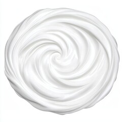 White Cosmetic Cream With Swirls. Texture Of Cream, Mask, Lotion On Isolated Background.