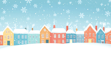 Winter cityscape with a row of houses snowflakes and a edec6cdf-3f5f-4d04-b909-87a6c1d5efcd.png