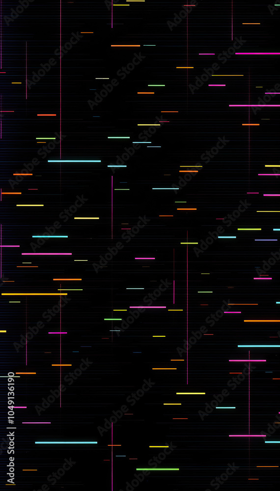 Aufkleber abstract digital lines data fragments flow of information particles on dark background futuristic motion technology theme vertical format