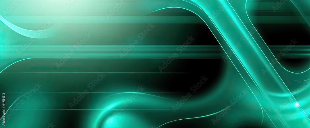 Poster teal black abstract digital wave futuristic design flowing shapes curves modern technology theme bac