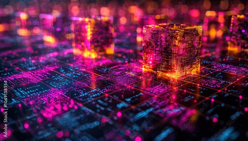 Poster A Glowing Cubic Structure Composed of Illuminated Data Blocks