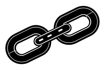 Chain link black silhouette vector illustration