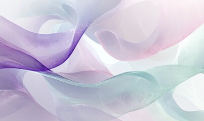 A colorful, flowing piece of art with a purple and green hue