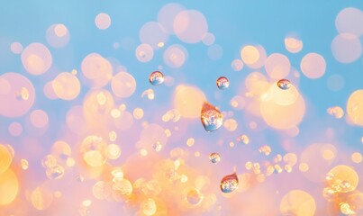 A beautiful blue sky with a lot of bright, colorful