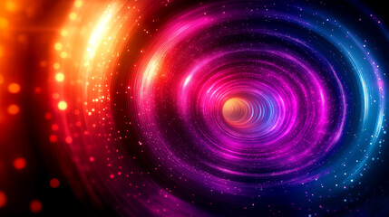 Obraz premium abstract background. colorful neon vortex with swirling lights and a cosmic effect, featuring intense pink, purple, blue, and orange hues. sci-fi background, wallpaper, futuristic backdrop, digital