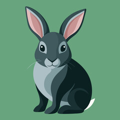 Obraz premium white rabbit with green background