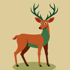 deer with a christmas tree