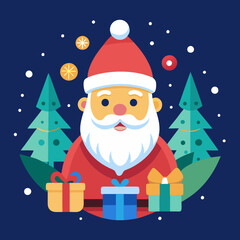 santa claus and christmas tree