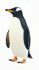 Obraz premium A colorful artistic depiction of a penguin standing upright against a plain background